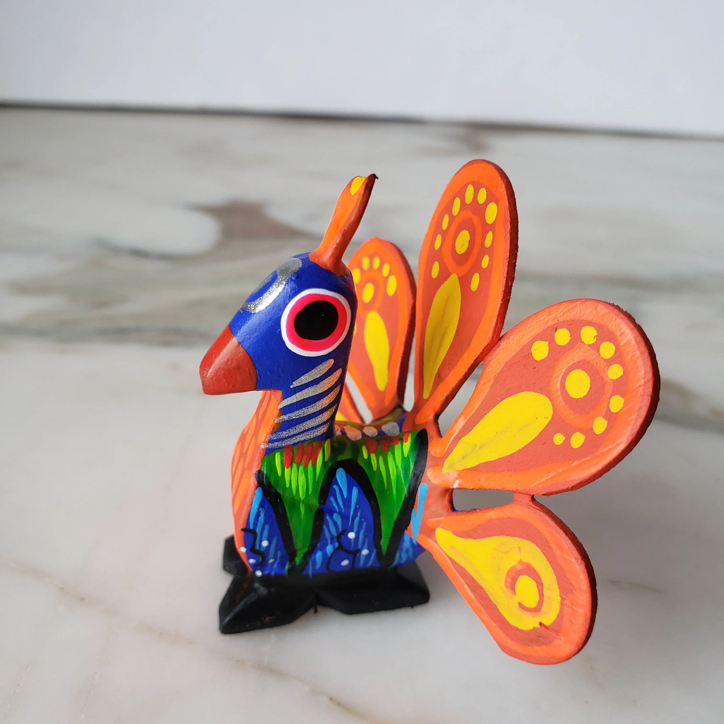 Peacock Alebrije  Wood Carving Oaxacan Folk Art