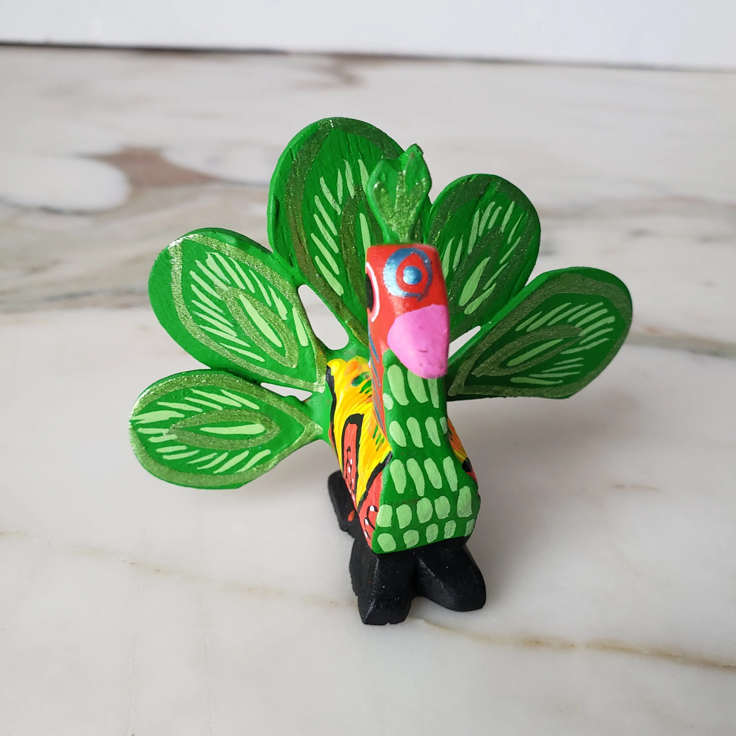 Peacock Alebrije  Wood Carving Oaxacan Folk Art