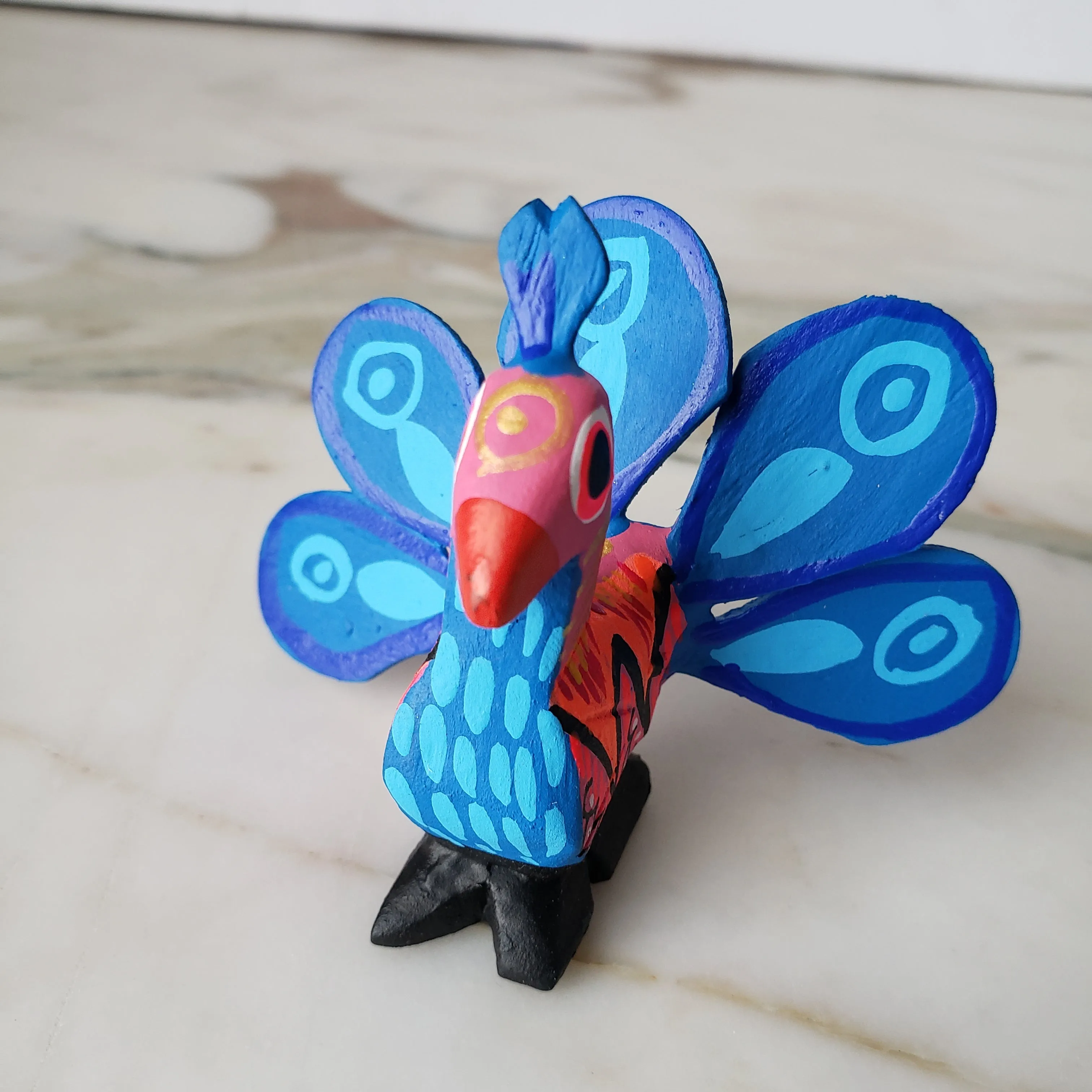 Peacock Alebrije  Wood Carving Oaxacan Folk Art