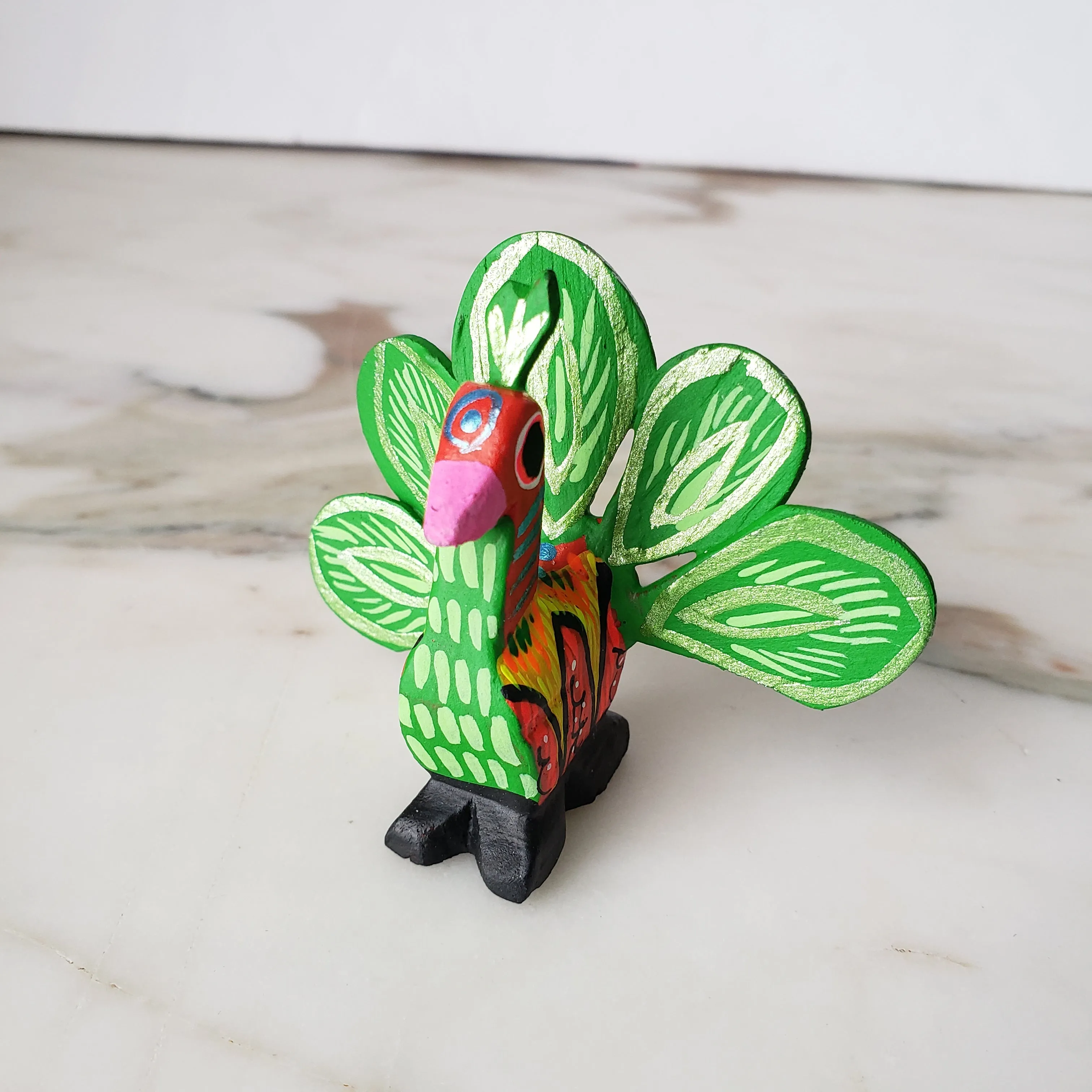 Peacock Alebrije  Wood Carving Oaxacan Folk Art