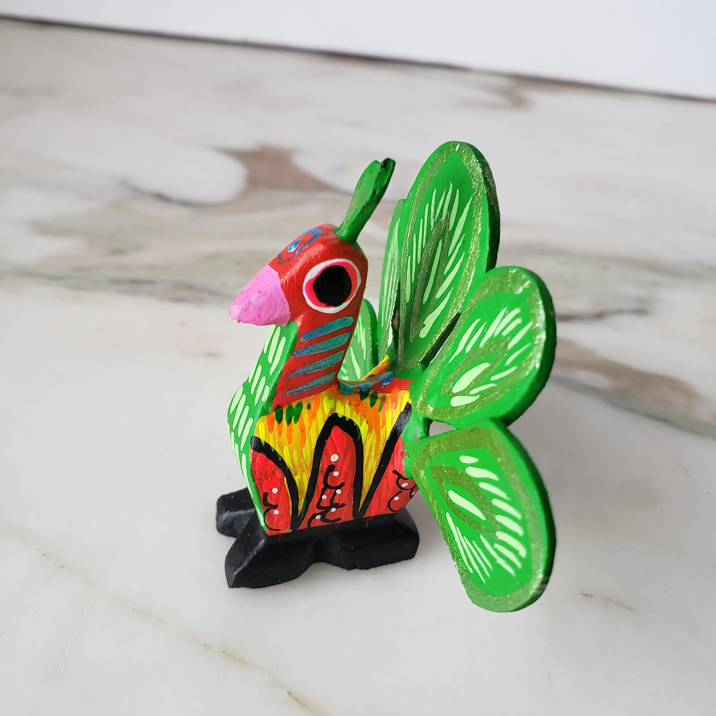 Peacock Alebrije  Wood Carving Oaxacan Folk Art