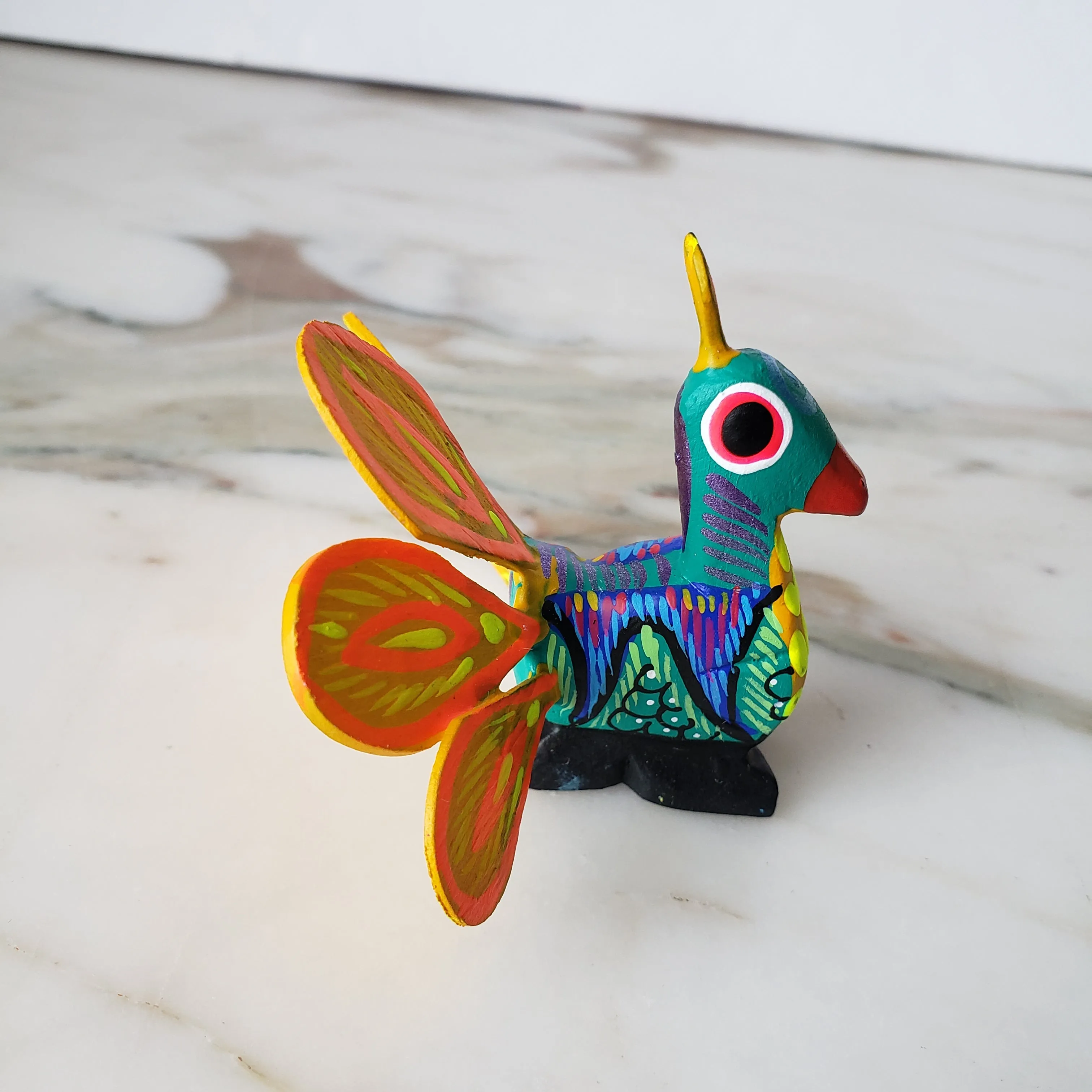 Peacock Alebrije  Wood Carving Oaxacan Folk Art