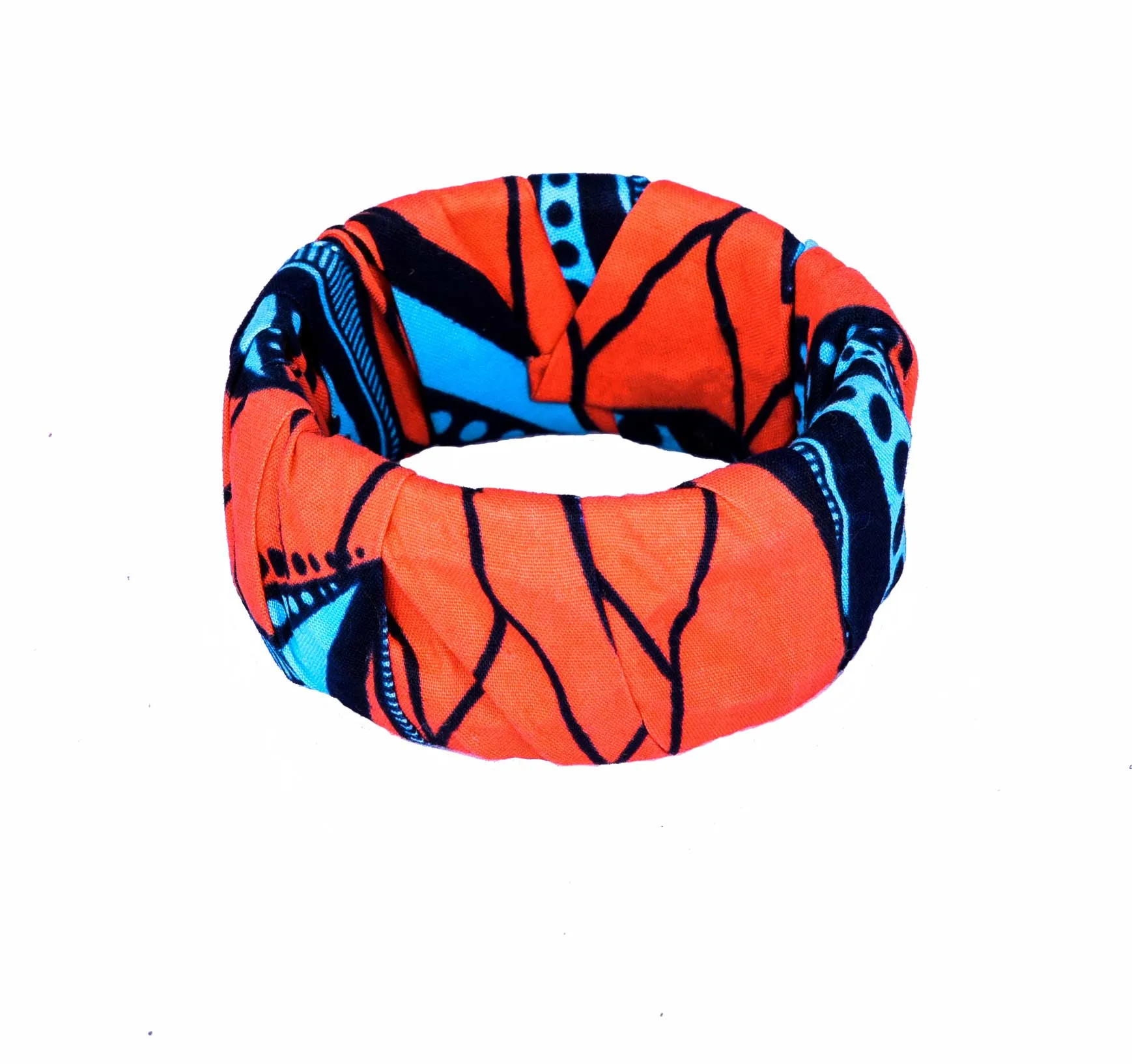 Peapod Hex Snap Thick Ankara Bangle