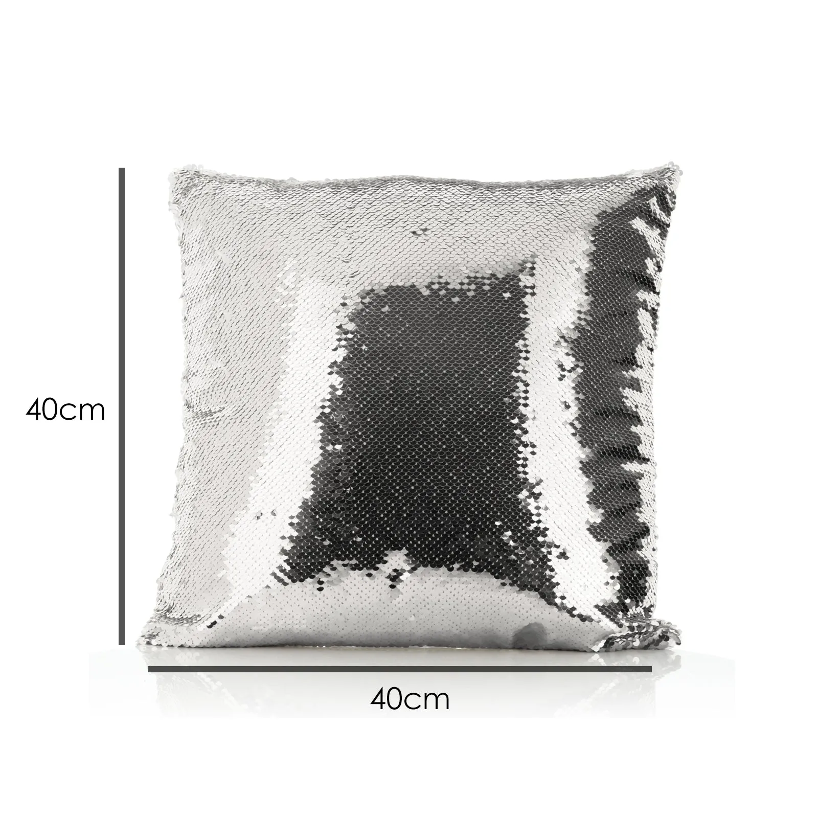 Personalised Sequin Cushion with Elephant Rain Drop Glitter Print and Cute Text