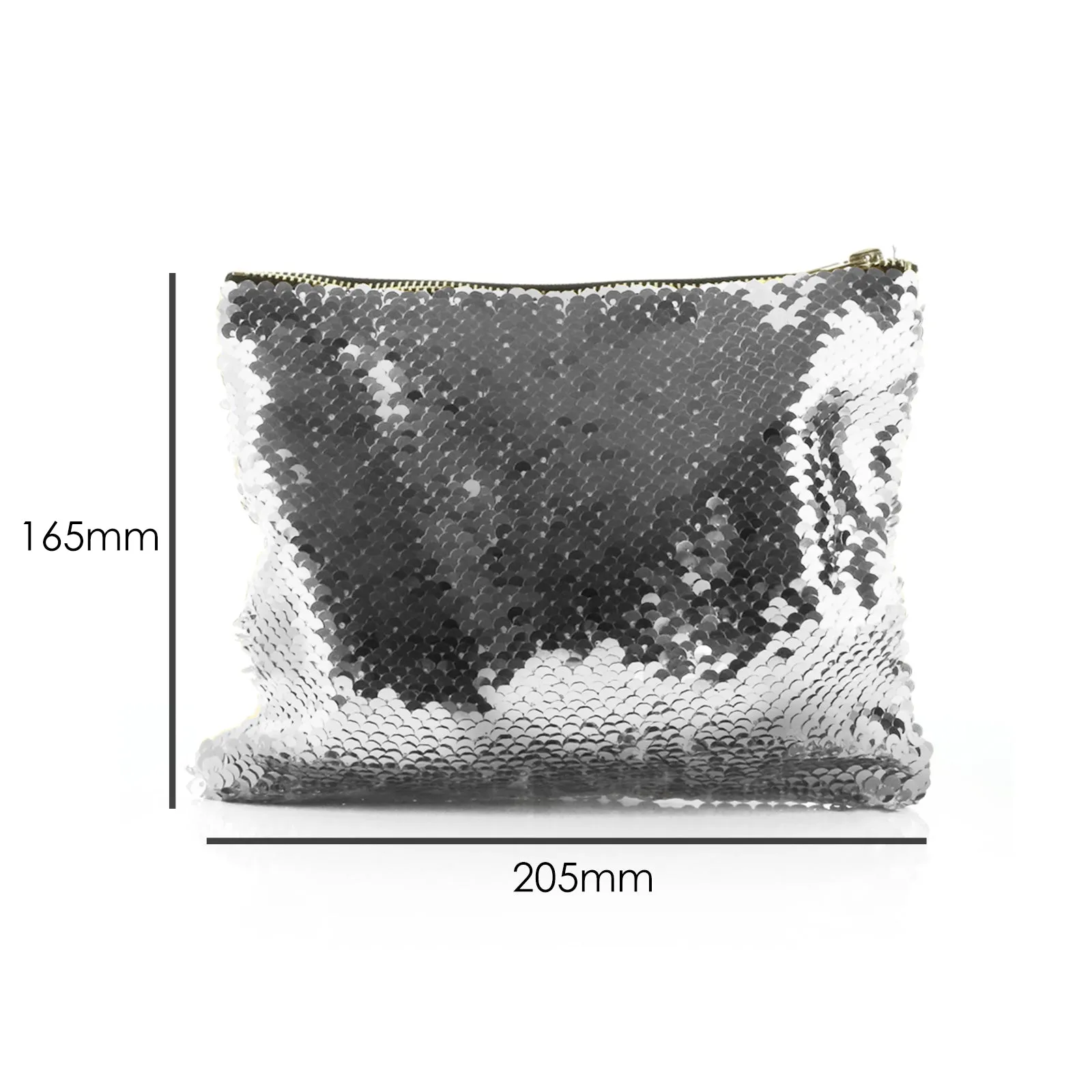 Personalised Sequin Zip Bag with Elephant Rain Drop Glitter Print and Cute Text