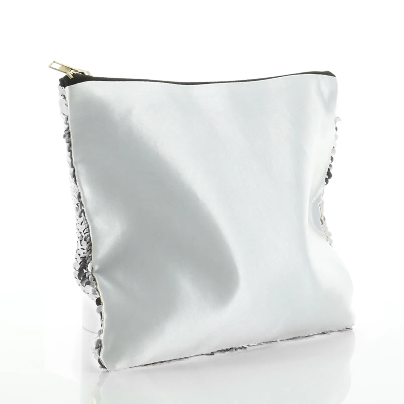 Personalised Sequin Zip Bag with Elephant Rain Drop Glitter Print and Cute Text