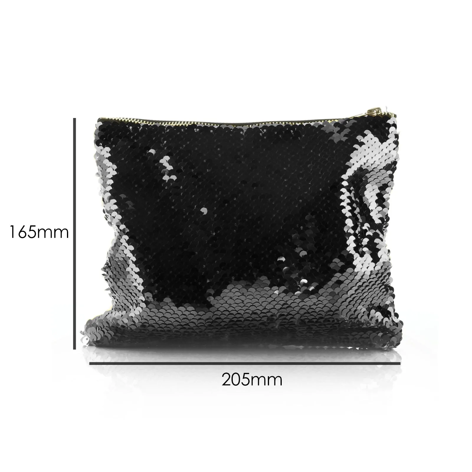 Personalised Sequin Zip Bag with Hedgehog Pink Flowers and Cute Text