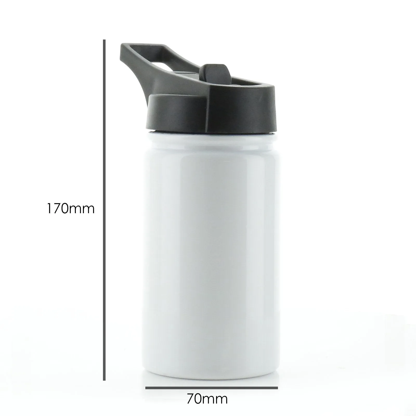 Personalised Spot Cat and Leaves and Name White Sports Flask