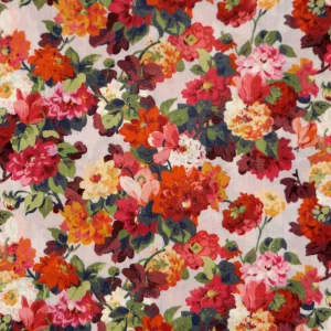 PINK & RED FLORAL 'CHATSWORTH GARDEN' LIBERTY LAWN COTTON HANDKERCHIEF