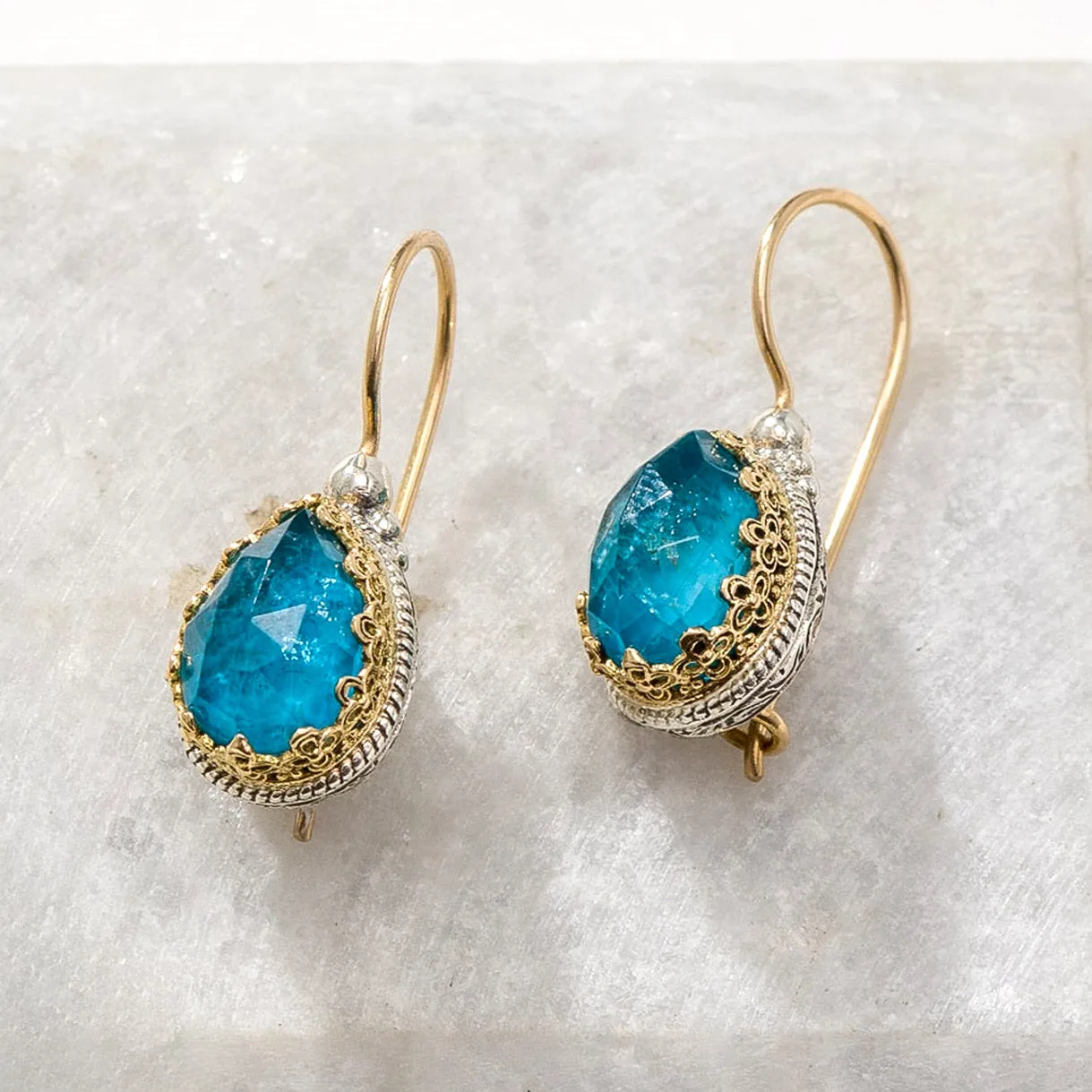 Pop Rocks Teardrop Scroll Top Earrings