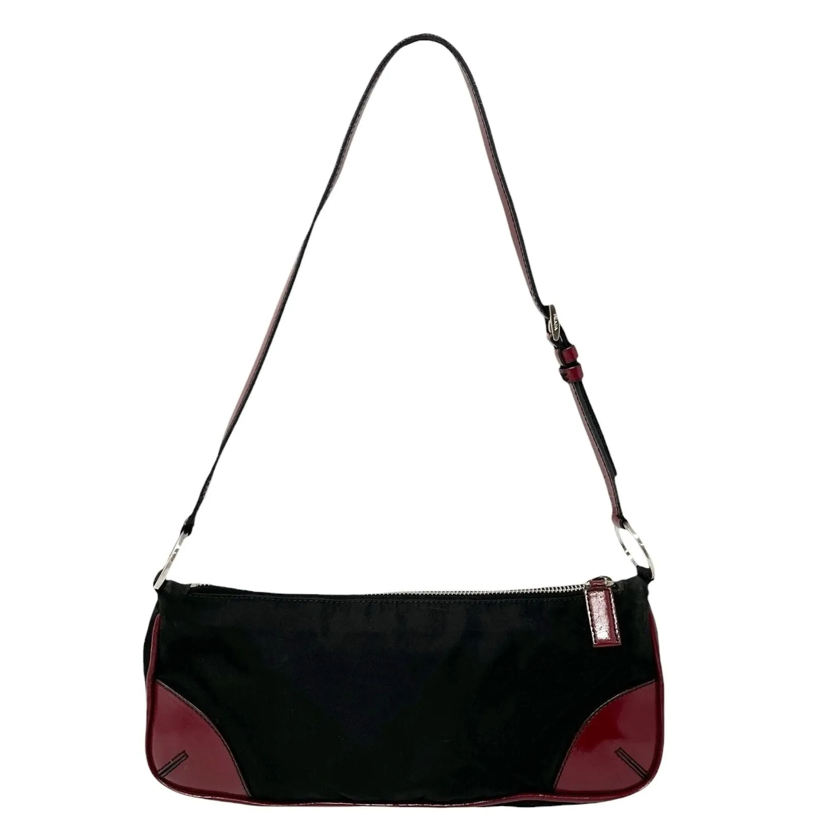 Prada Black   Red Nylon Shoulder Bag