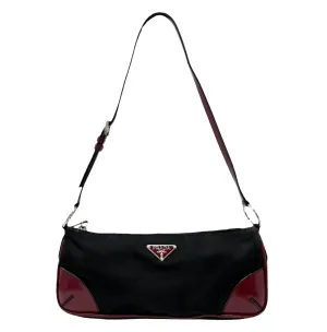 Prada Black   Red Nylon Shoulder Bag