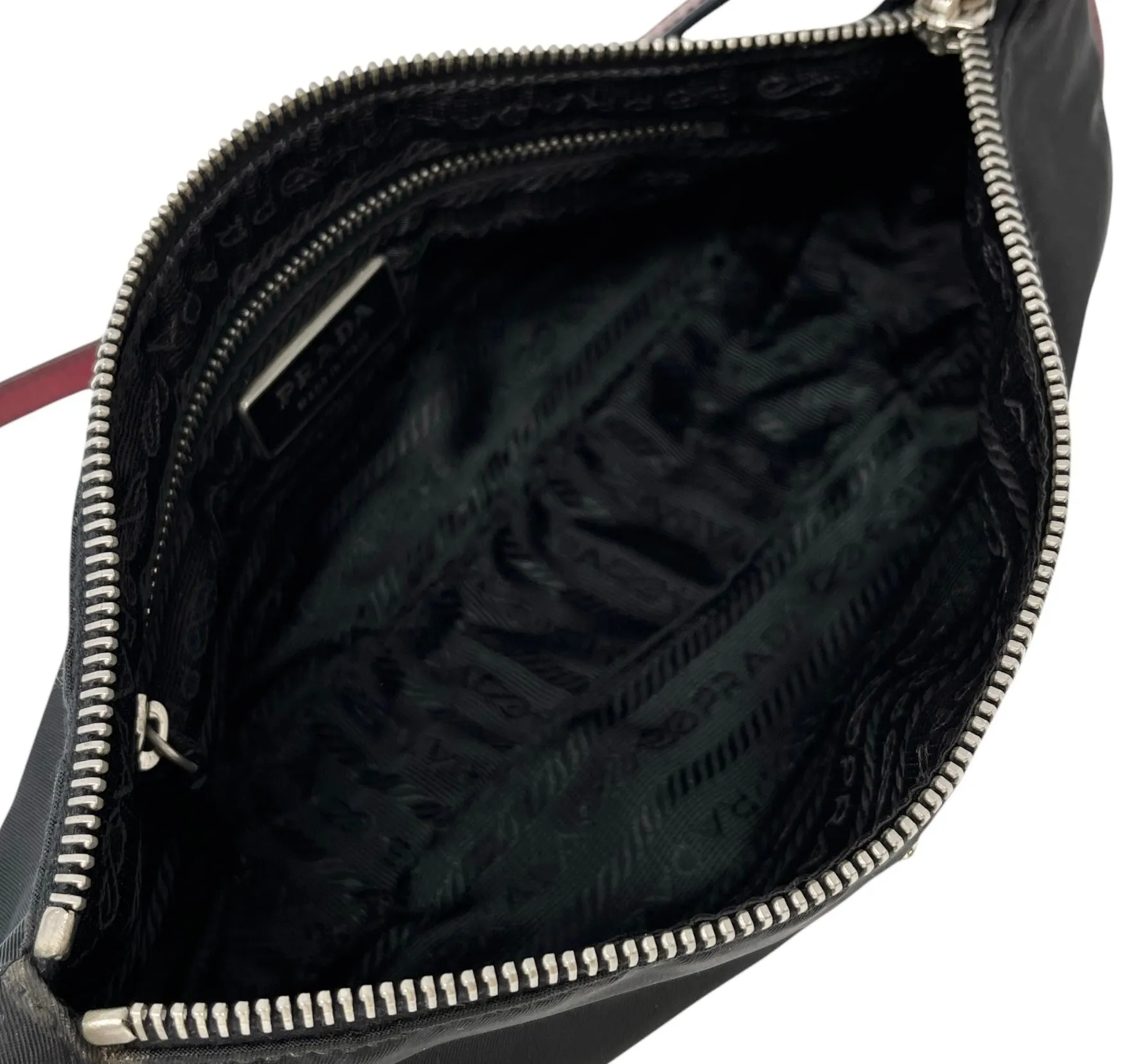 Prada Black   Red Nylon Shoulder Bag
