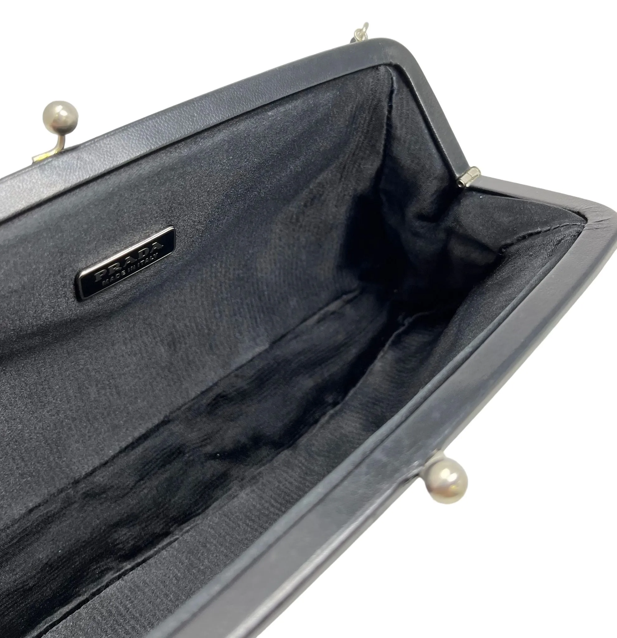 Prada Black Satin Mini Shoulder Bag