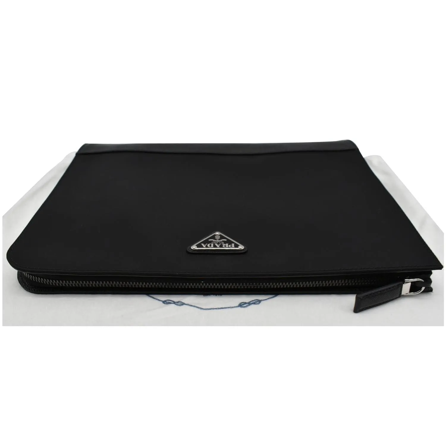 PRADA Document Nylon Leather Pouch Black