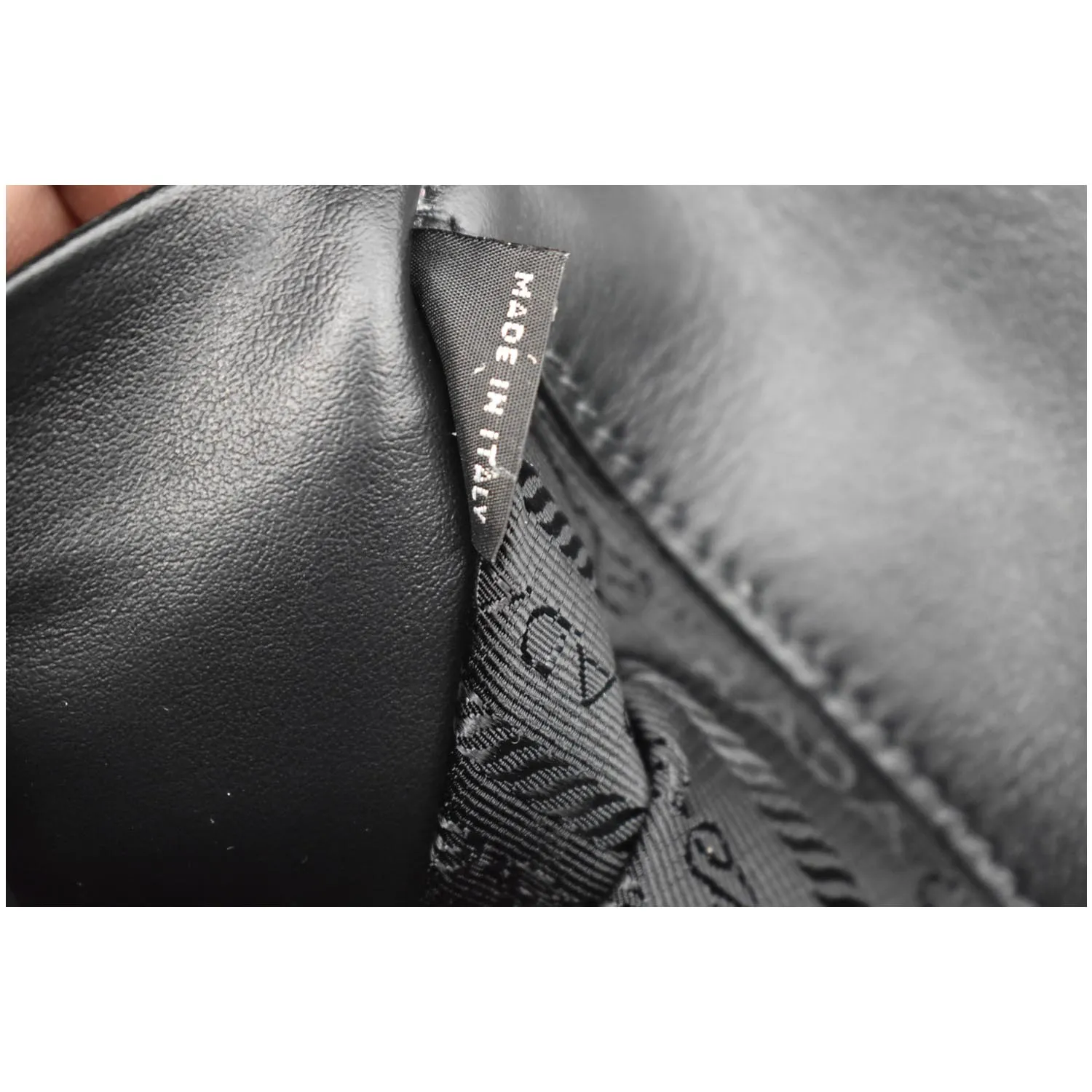 PRADA Document Nylon Leather Pouch Black