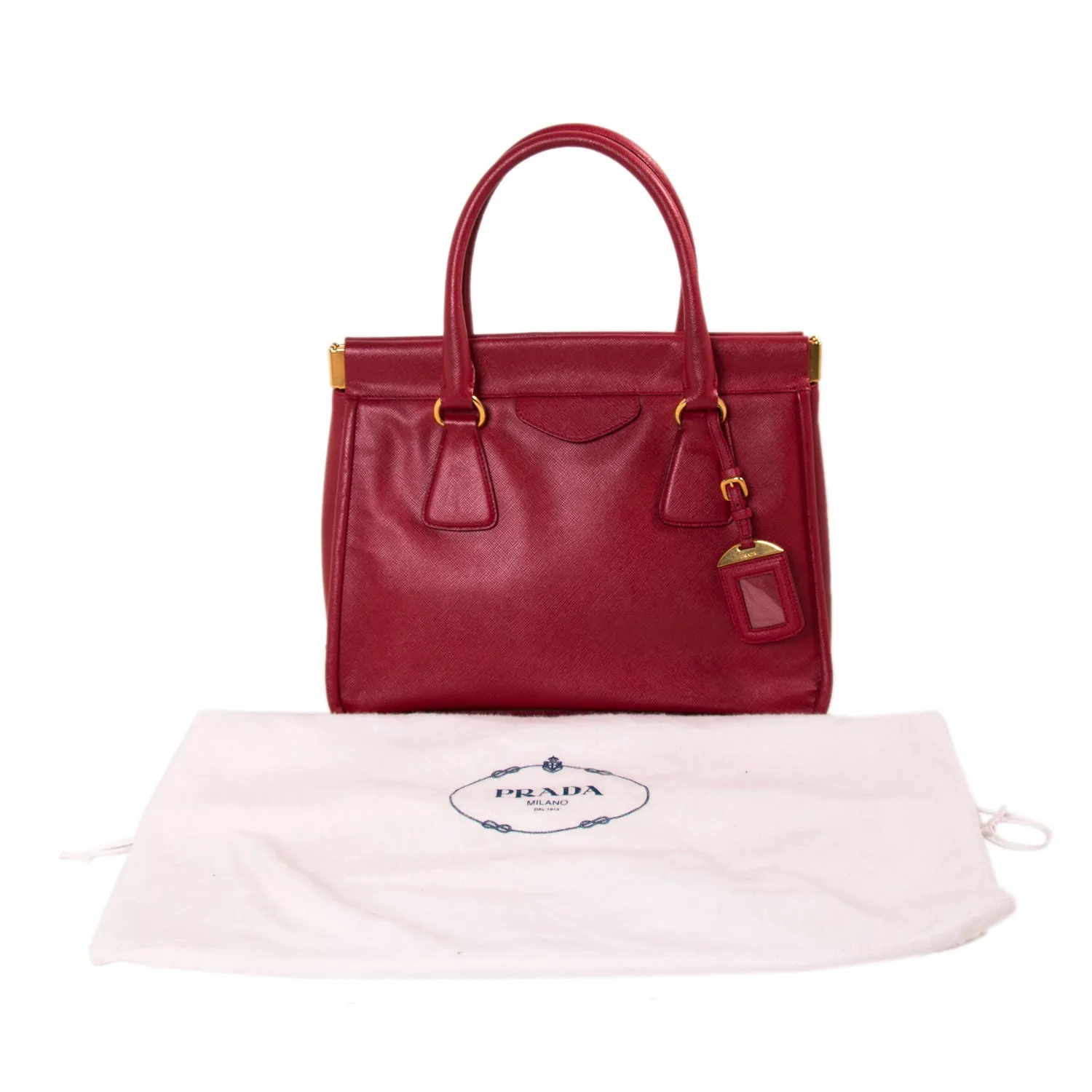 Prada Saffiano Lux Double Handle Tote Bag