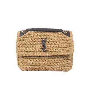 Pre-Owned Yves Saint Laurent Medium Niki In Raffia