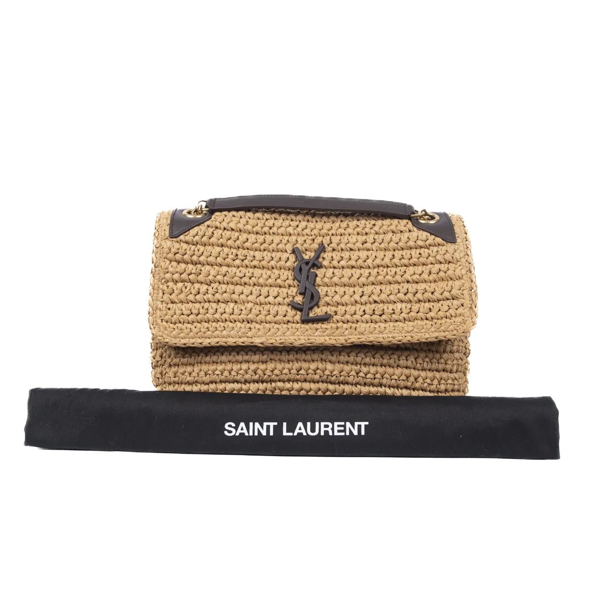 Pre-Owned Yves Saint Laurent Medium Niki In Raffia