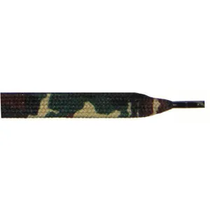 Printed 9/16" Flat Laces - Olive Camouflage (12 Pair Pack) Shoelaces