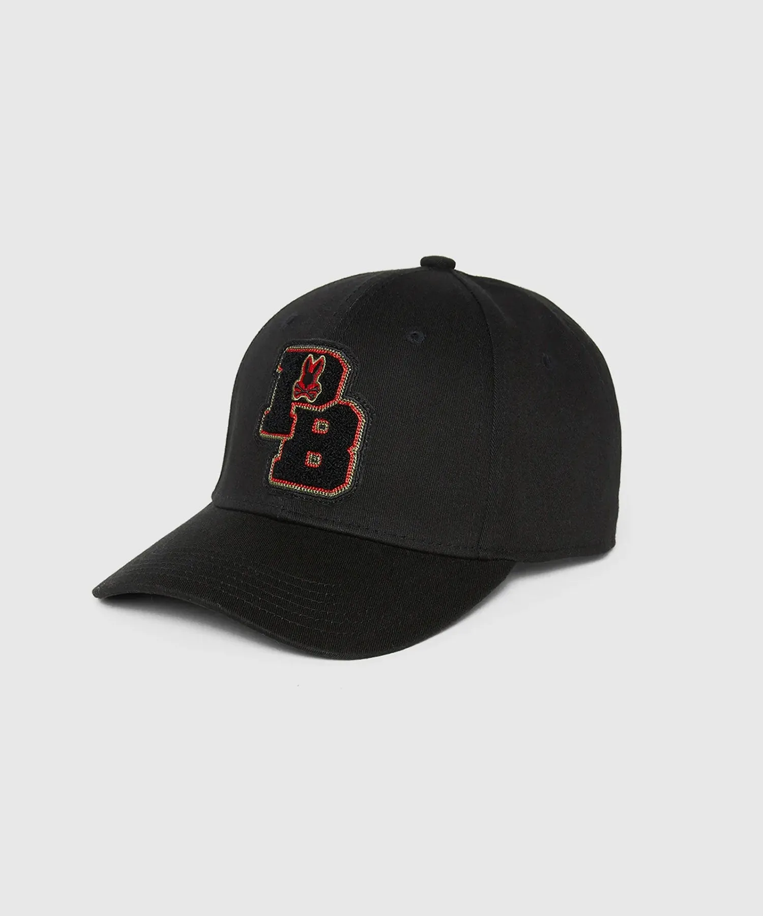 Psycho Bunny Patchin Chenille Bunny Logo Baseball Cap - Black