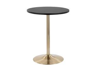 PUB COCKTAIL LOWBOY TABLE - BLACK w/ GOLD BASE