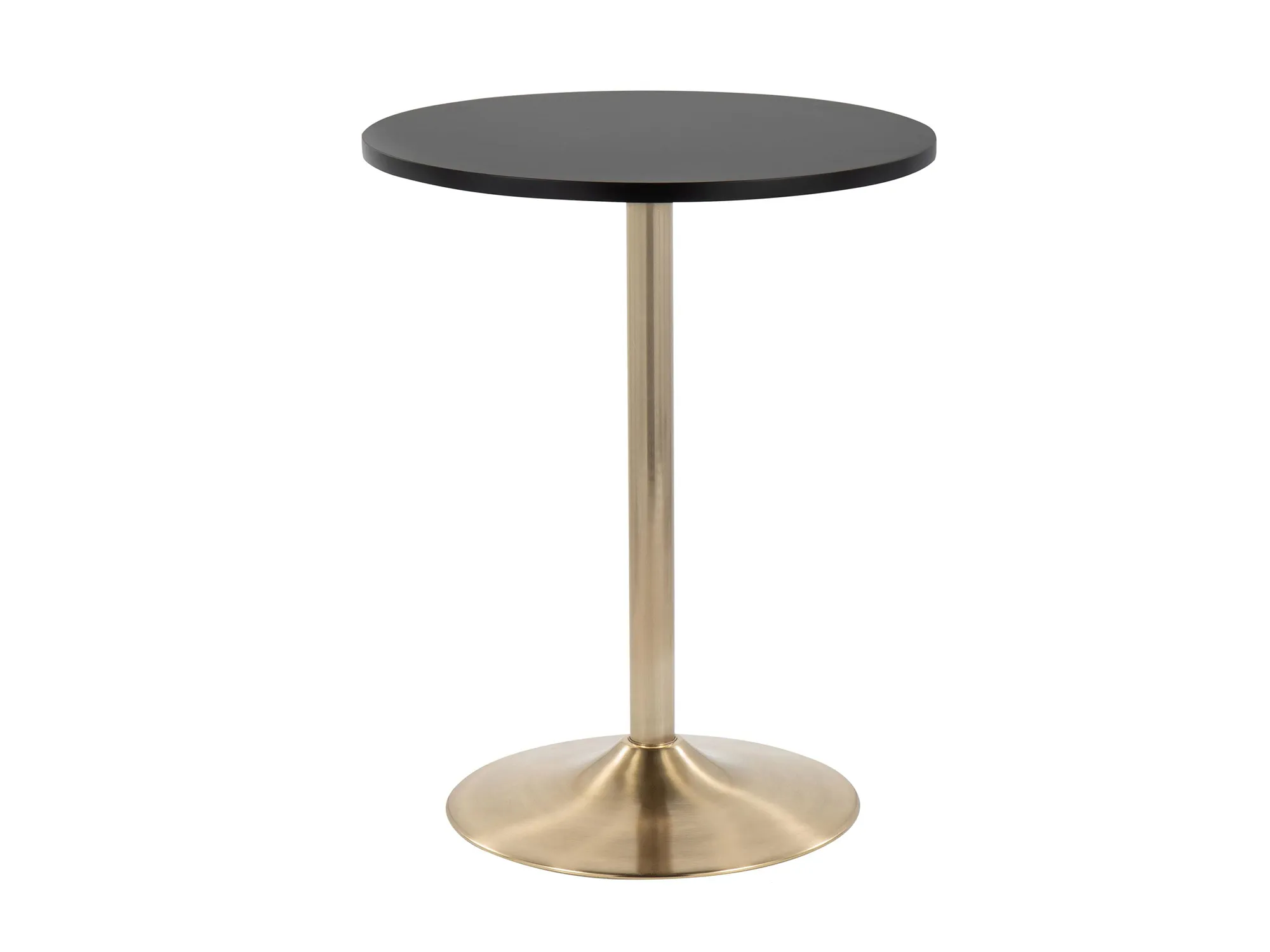 PUB COCKTAIL LOWBOY TABLE - BLACK w/ GOLD BASE