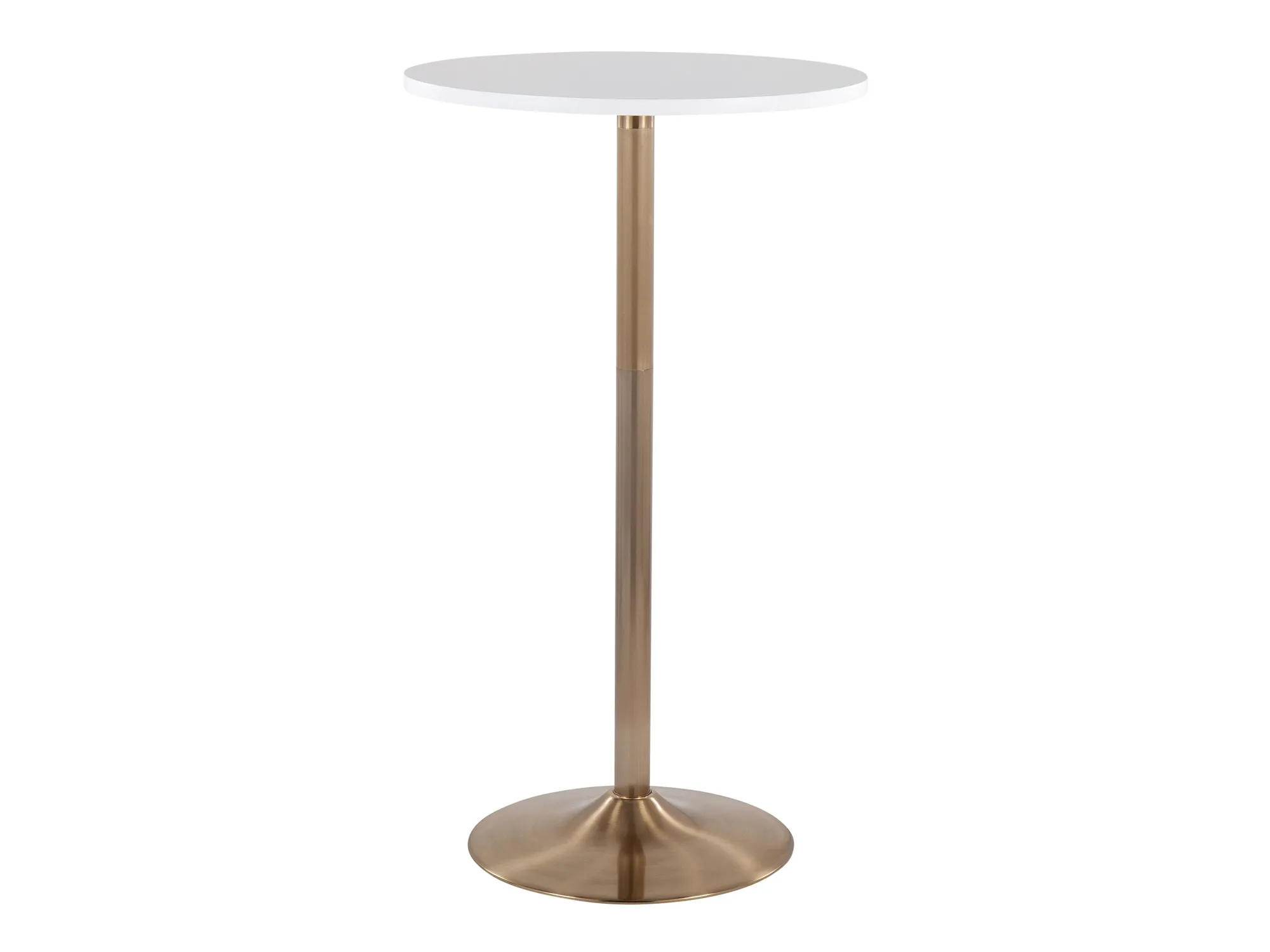 PUB HIGHBOY - WHITE w/ GOLD BASE