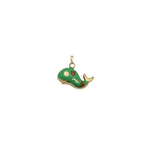 Puffy Colorful Whale Pendant (14K)