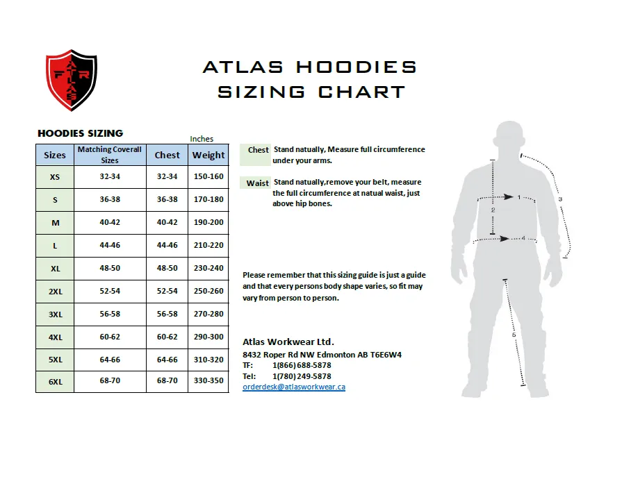 Pullover FR / Arc Flash Hoodie w/ Segmented 4” Stripes by Atlas Workwear - Style 4014