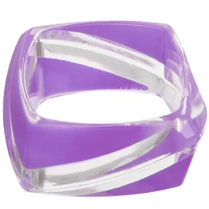 Purple Clear Striped Square Bangle Bracelet