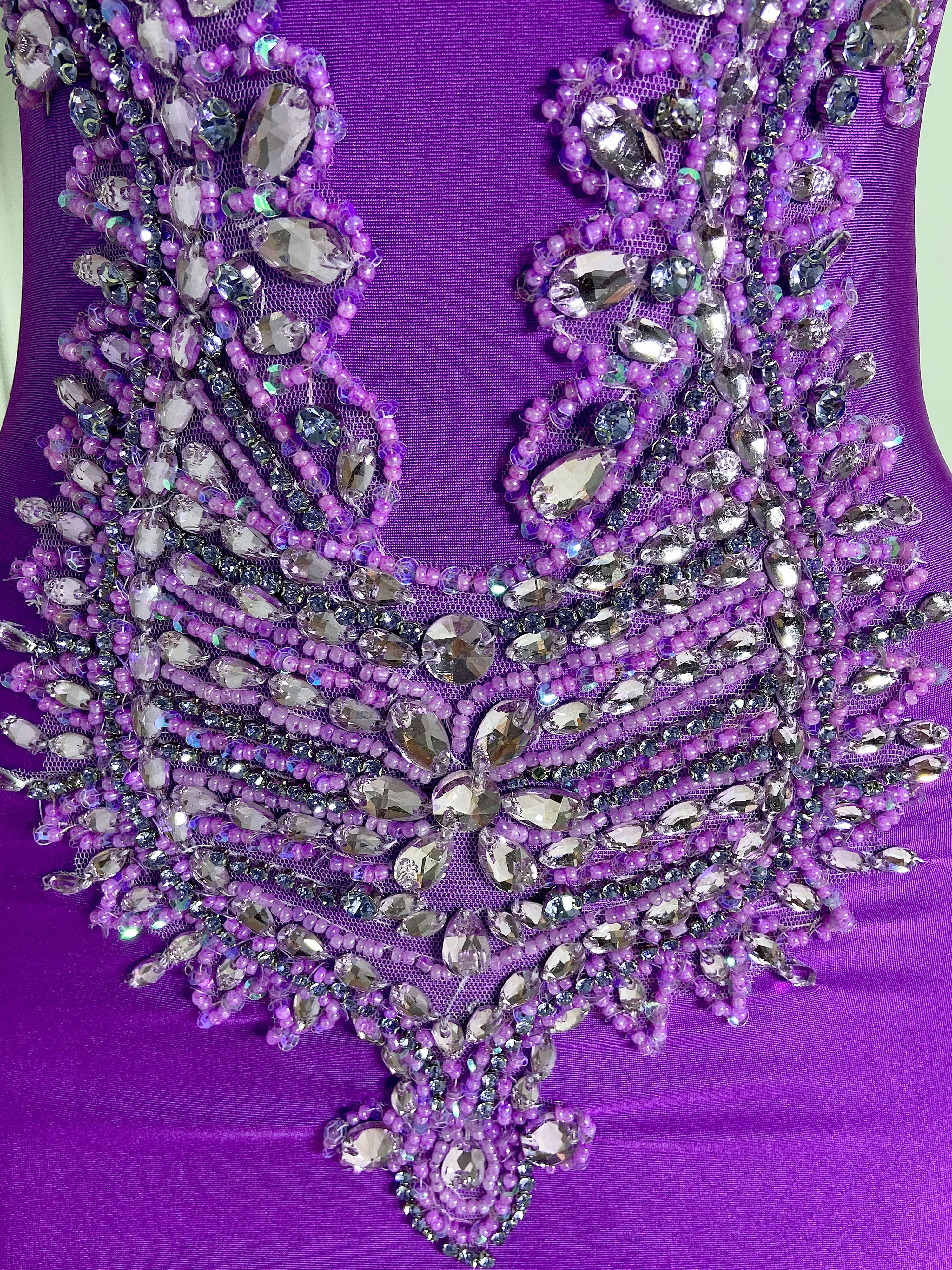Purple Sheer Elegance Mini Dress