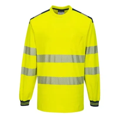 PW3 Segmented Hi Vis Long Sleeved Tee Shirt RIS 3279 Portwest T185