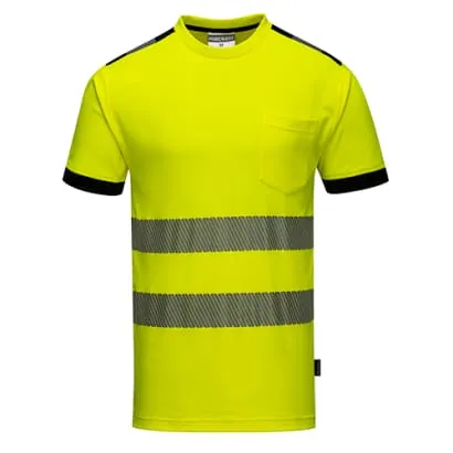 PW3 Segmented Hi Vis Tee Shirt with Pocket RIS 3279 Portwest T181