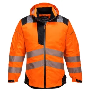 PW3 Waterproof Segmented Hi Vis Winter Jacket Portwest T400