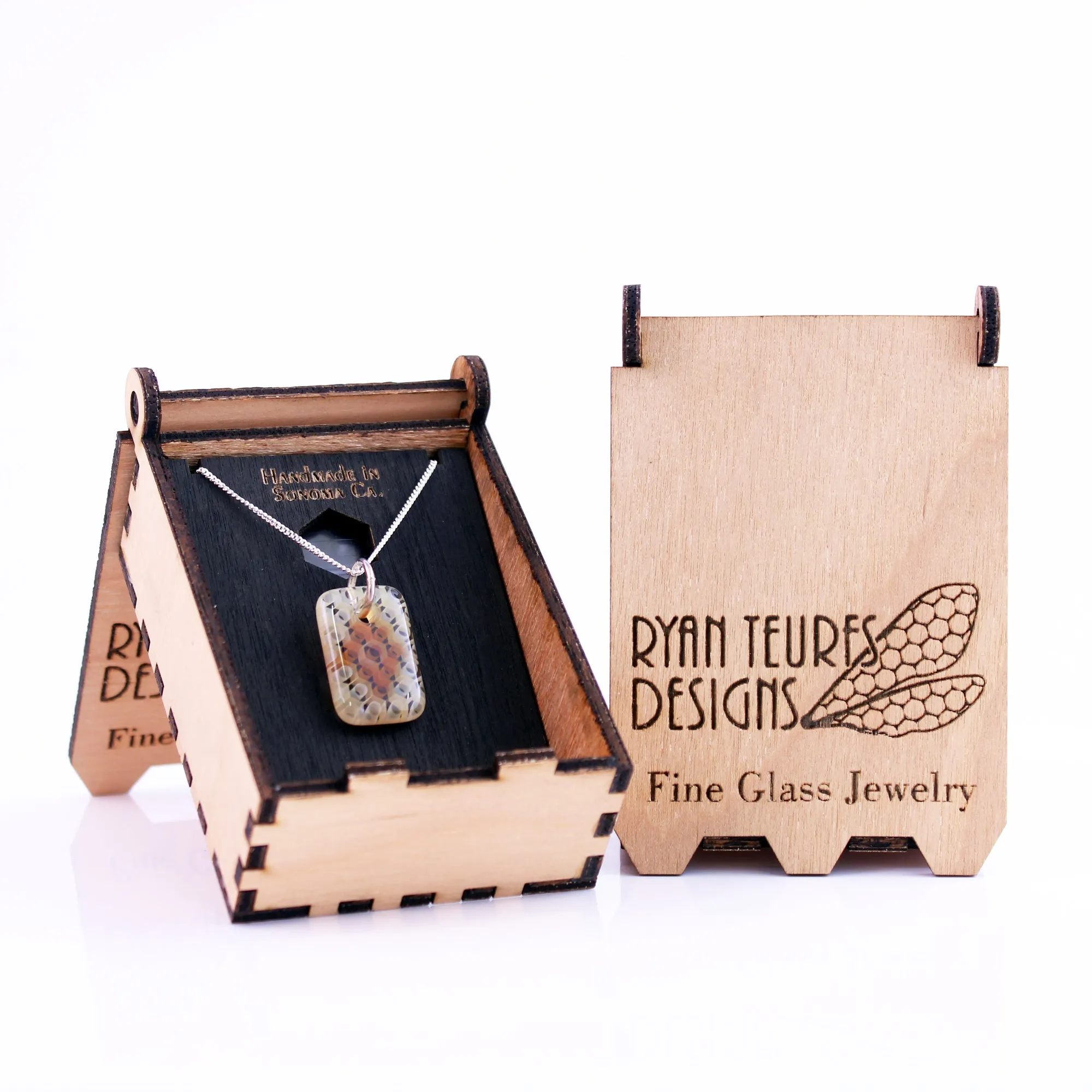 "Fortuna" Rectangular Honeyglass Necklace