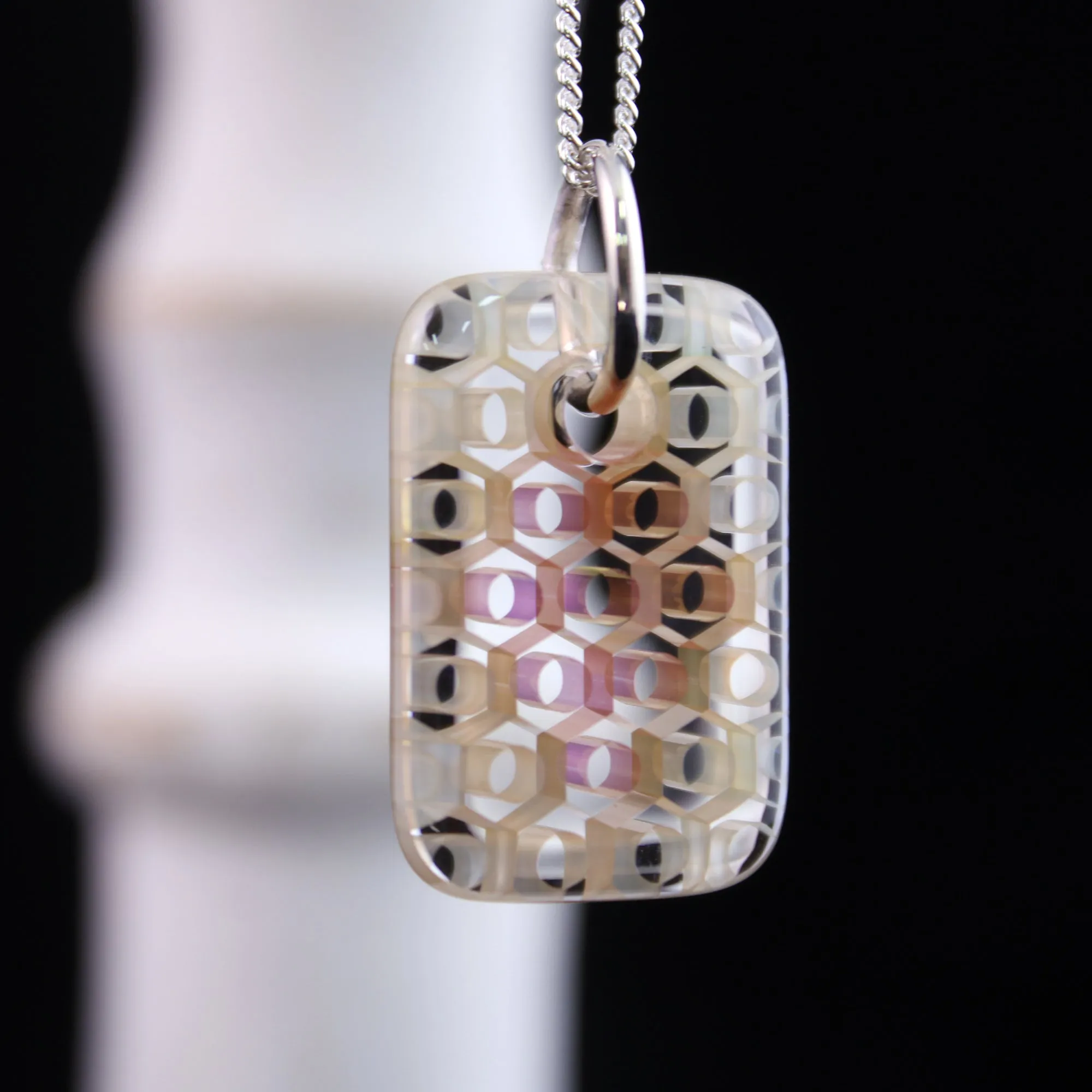 "Fortuna" Rectangular Honeyglass Necklace