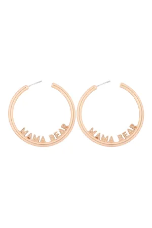 "MAMA" LETTER ROUNDED HOOP EARRINGS