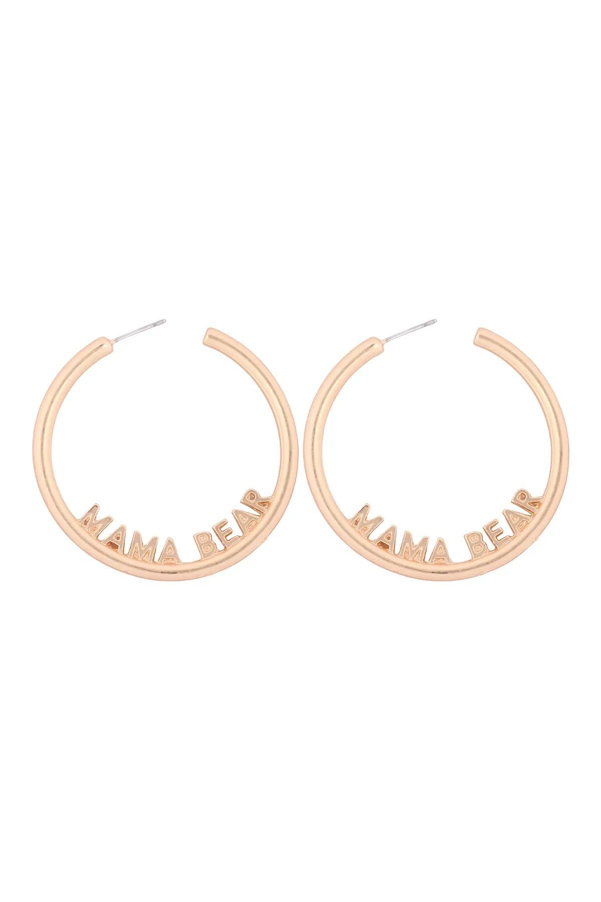 "MAMA" LETTER ROUNDED HOOP EARRINGS