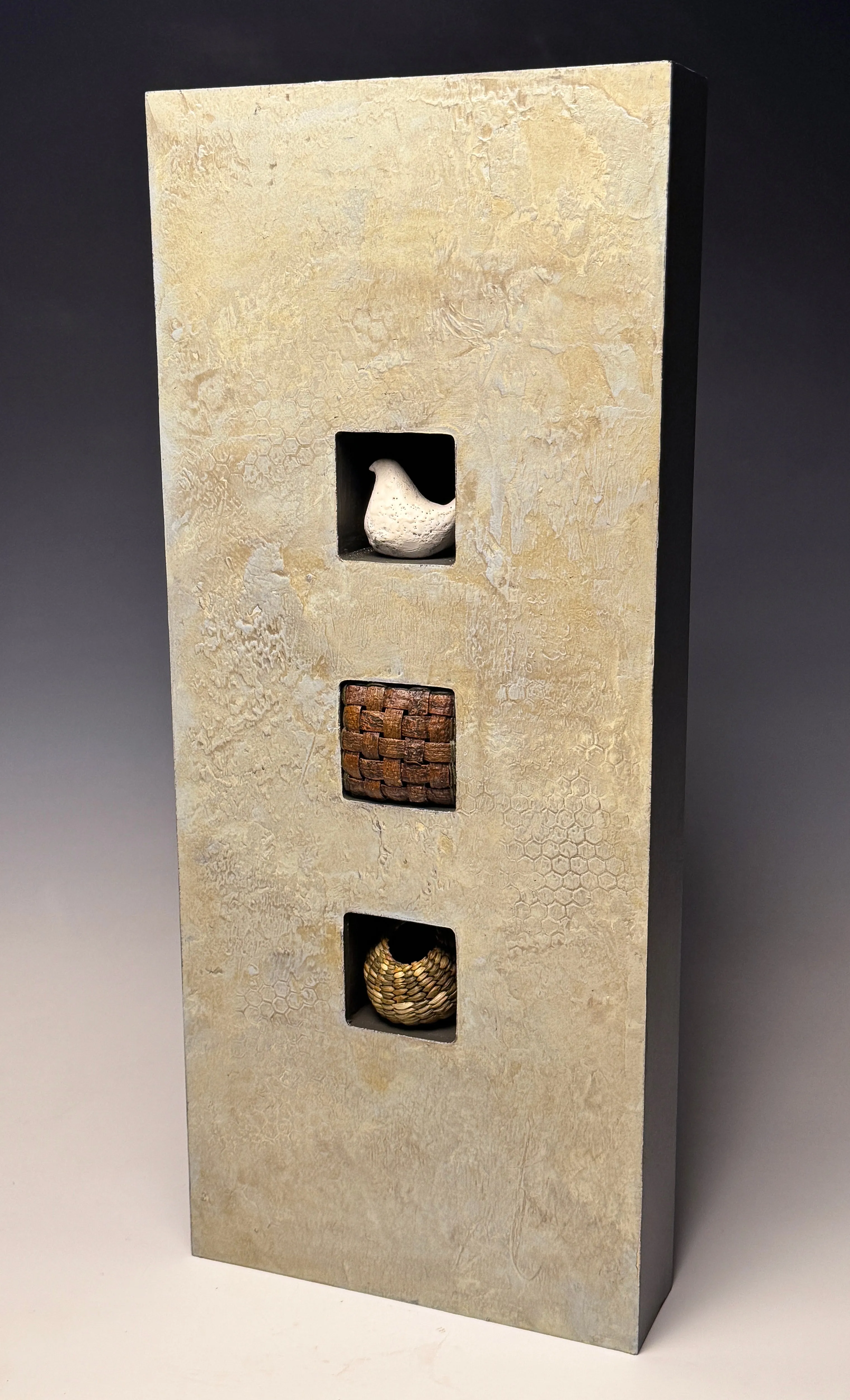 "RELIQUARY 023" MIXED MEDIA WALL HANGING