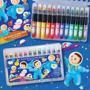 Razzle Dazzle Glitter Doodle Gel Crayons - Space Adventure