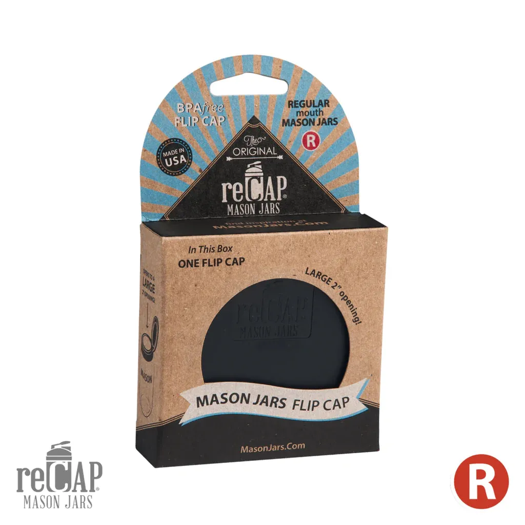 ReCAP Mason Jar Flip Cap - Black