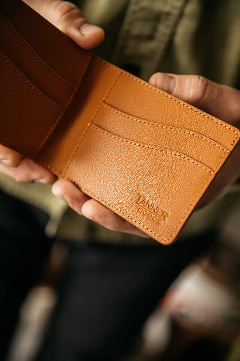 Recycled Leather Utility Bifold - Saddle Tan