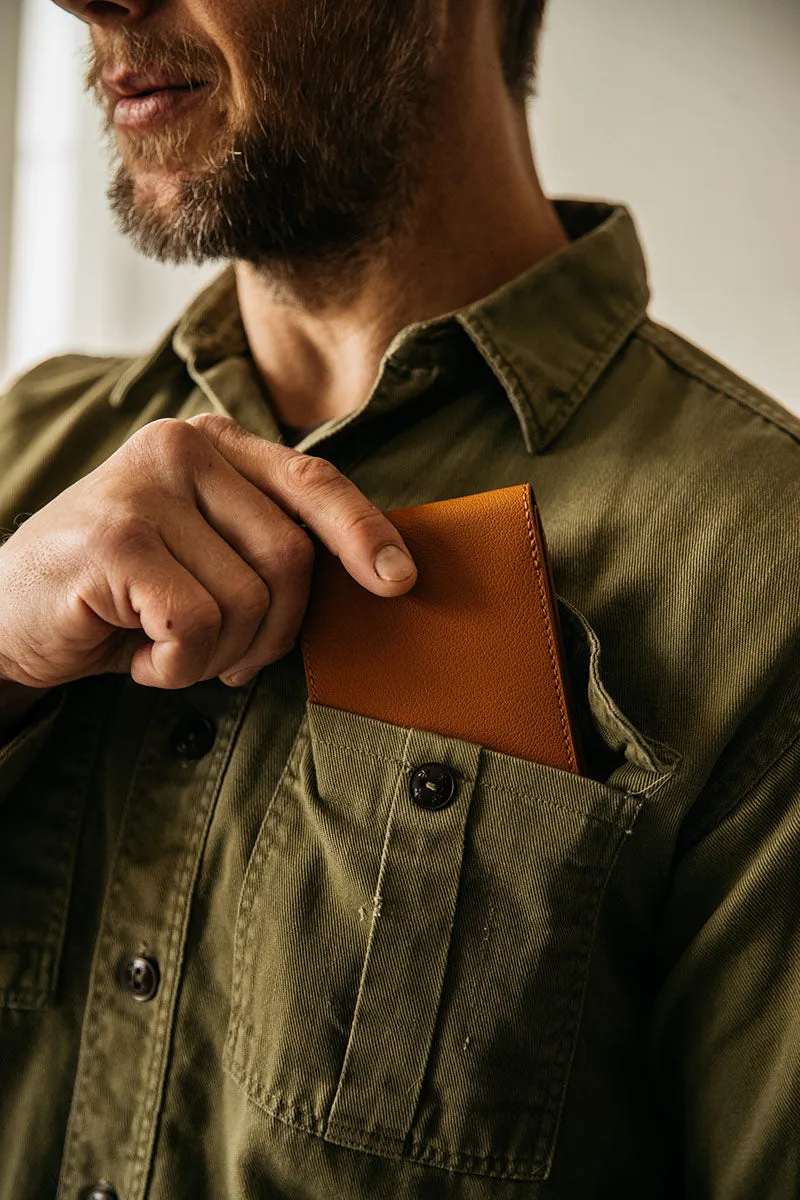 Recycled Leather Utility Bifold - Saddle Tan