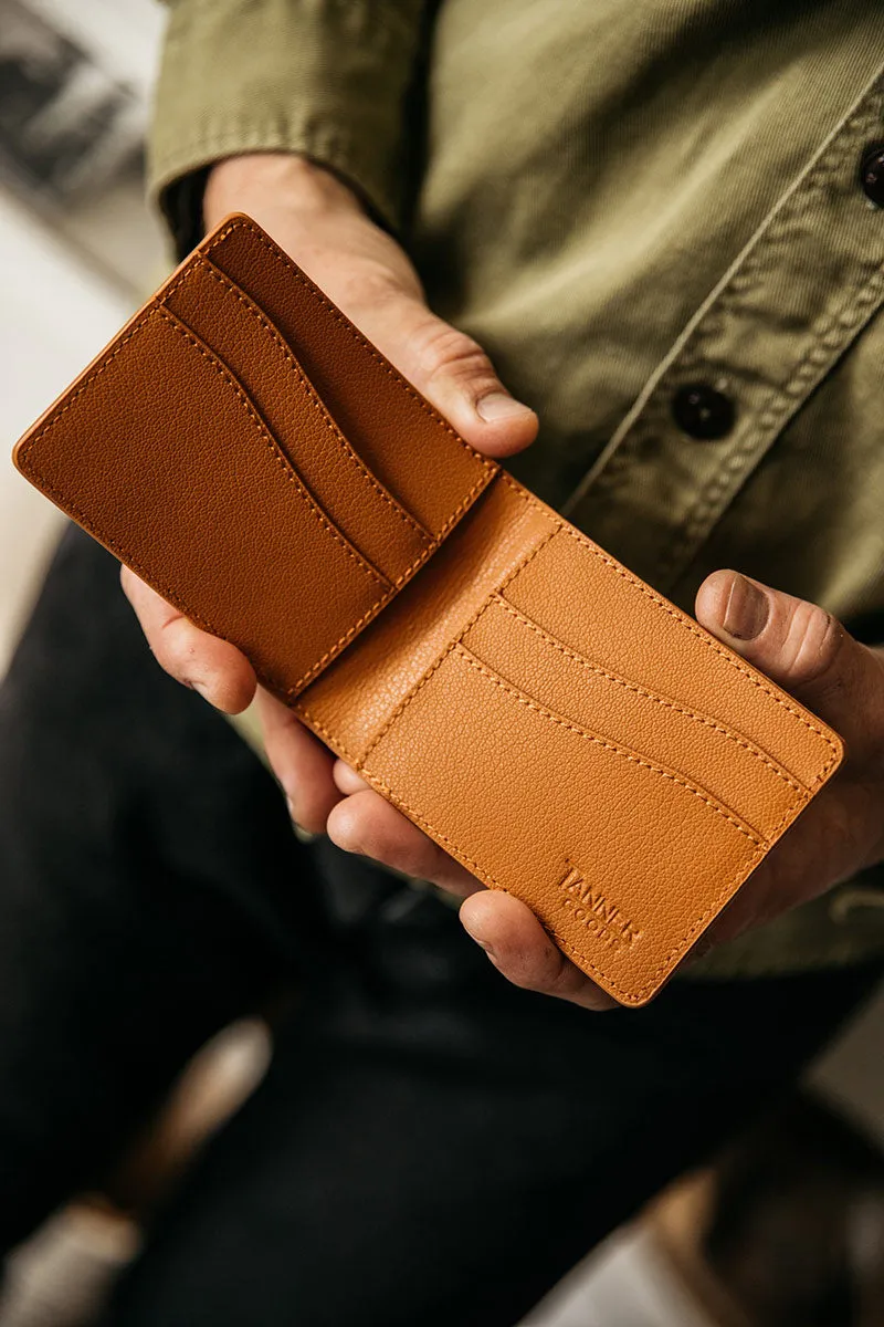 Recycled Leather Utility Bifold - Saddle Tan