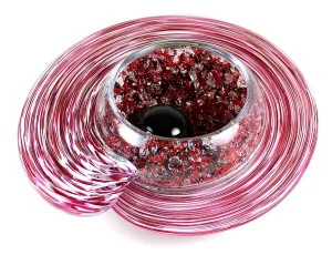 Red and White Solar Geode