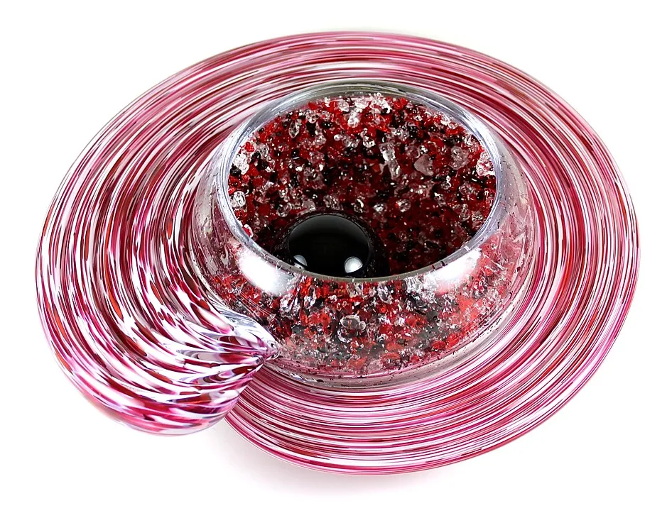 Red and White Solar Geode