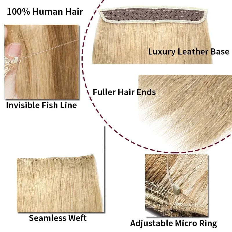Red Halo Human Hair Extension For Thin Hair Full Volume