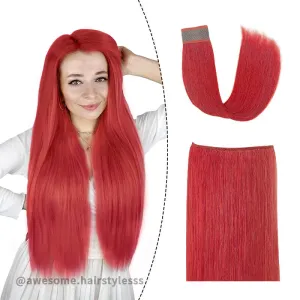 Red Halo Human Hair Extension For Thin Hair Full Volume
