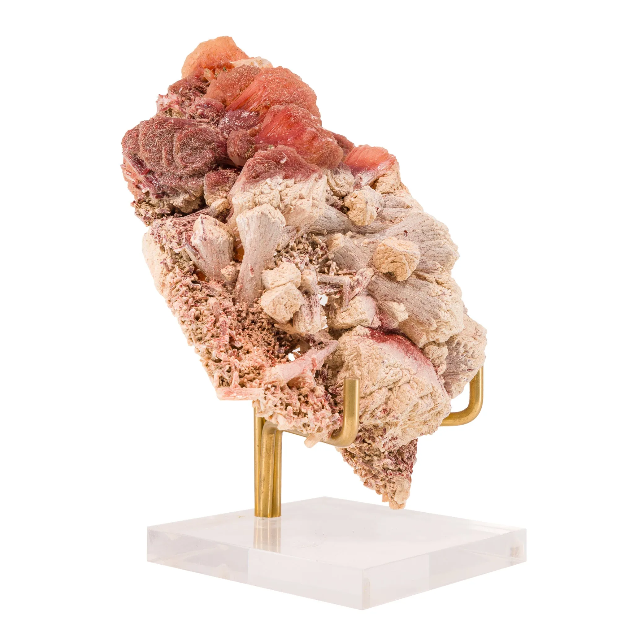 Red Stilbite 7 Inch 736.46 Gram Natural Crystal Cluster - India